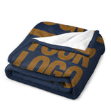 Custom Navy Blue Khaki Blanket