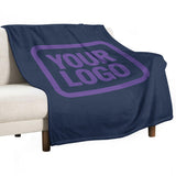 Custom Navy Blue Lavender Blanket