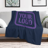 Custom Navy Blue Lavender Blanket