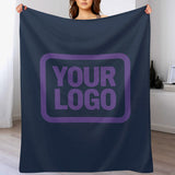 Custom Navy Blue Lavender Blanket