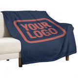 Custom Navy Blue Copper Rose Blanket