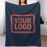 Custom Navy Blue Copper Rose Blanket
