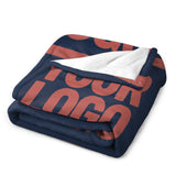 Custom Navy Blue Copper Rose Blanket