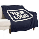 Custom Steel Blue Beige Blanket