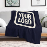 Custom Steel Blue Beige Blanket