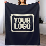 Custom Steel Blue Beige Blanket
