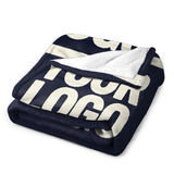 Custom Steel Blue Beige Blanket