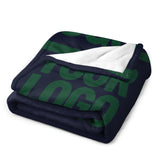 Custom Steel Blue Moss Green Blanket