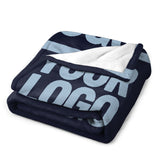 Custom Steel Blue Light Blue Blanket