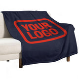Custom Steel Blue Orange-Red Blanket