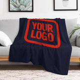 Custom Steel Blue Orange-Red Blanket