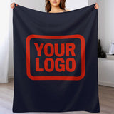 Custom Steel Blue Orange-Red Blanket
