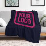 Custom Steel Blue Pink Blanket