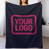 Custom Steel Blue Pink Blanket