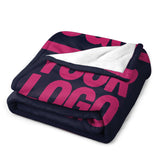 Custom Steel Blue Pink Blanket
