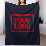Custom Steel Blue Red Blanket