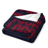Custom Steel Blue Crimson Blanket