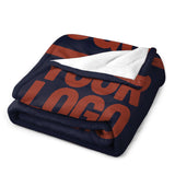 Custom Steel Blue Coral Red Blanket