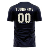 Custom Navy Cream Soccer Jersey