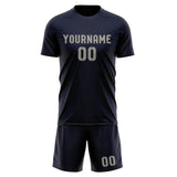 Custom Navy Gray Soccer Set