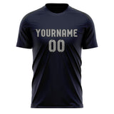 Custom Navy Gray Soccer Jersey