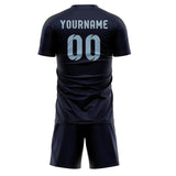 Custom Navy Light Blue Soccer Set