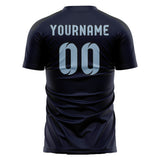 Custom Navy Light Blue Soccer Jersey