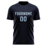 Custom Navy Light Blue Soccer Jersey