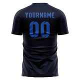 Custom Navy Sky Blue Soccer Jersey