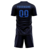 Custom Navy Sky Blue Soccer Set