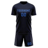 Custom Navy Sky Blue Soccer Set