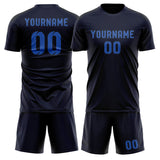 Custom Navy Sky Blue Soccer Set