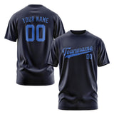 Custom Navy Sky Blue T-Shirt