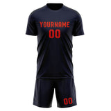 Custom Navy Orange Red Soccer Set