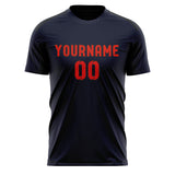 Custom Navy Orange Red Soccer Jersey