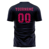 Custom Navy Pink Soccer Jersey
