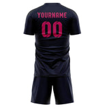 Custom Navy Pink Soccer Set
