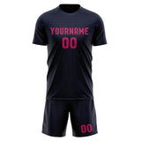 Custom Navy Pink Soccer Set