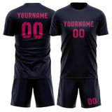 Custom Navy Pink Soccer Set