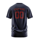 Custom Navy Crimson Red T-Shirt