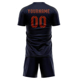 Custom Navy Coral Red Soccer Set