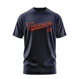 Custom Navy Coral Red T-Shirt