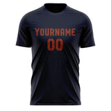 Custom Navy Coral Red Soccer Jersey