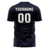 Custom Navy White Soccer Jersey
