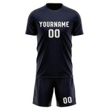 Custom Navy White Soccer Set