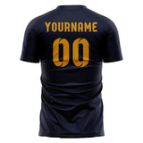 Custom Navy Yellow Soccer Jersey