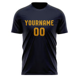 Custom Navy Yellow Soccer Jersey