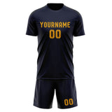 Custom Navy Yellow Soccer Set