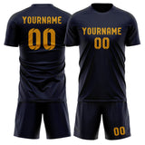 Custom Navy Yellow Soccer Set