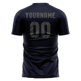 Custom Navy Dark Grey Soccer Jersey